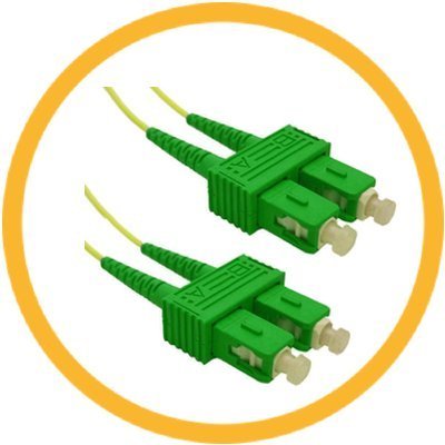 5M SC/APC-SC/APC 9/125 Singlemode Duplex (Genuine Plus Corning Glass) Fiber Jumper Zipcord Cables 2.0 Jacket/BIF