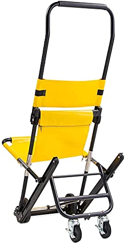 Dntum Mustbe Strong Foldable Tracked Stair Chair with 4 Wheels Aluminum Light Weight Medical Mobility Aid with Quick Release Buckles for Elderly Disabled-B,A