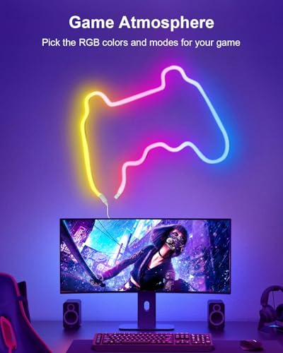 Luces de cuerda LED Neon, RGBIC 10ft, control Bluetooth miniatura 5