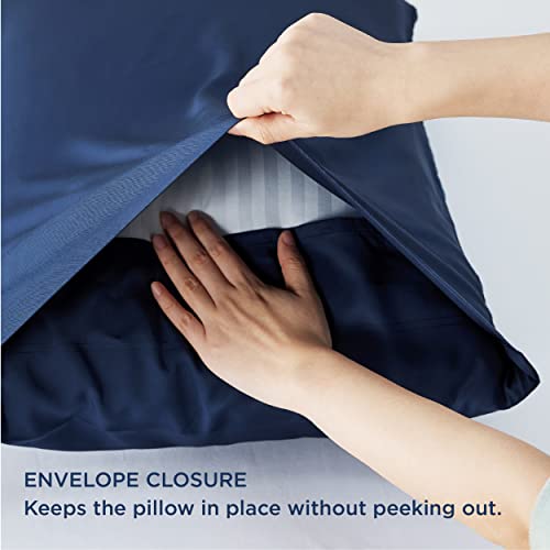 Bedsure Toddler Pillowcase - Navy Blue Cooling Pillow Cases 2, Rayon Made From Bamboo, Soft & Breathable Travel Kids Pillow Covers With Envelope Closure, Gift For Hot Sleepers In Summer, 13X18 Inches #TOP5