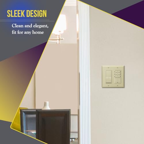 Image of ENERLITES 2-Gang Ivory Decorator Light Switch Outlet Wall Plate Cover