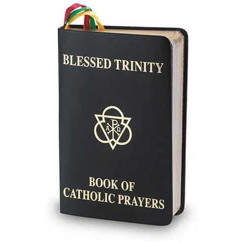 Blessed Trinity Book of Catholic Prayers Black Deluxe Cover 408 Pages (Prayers for Almost Every Occasion, Colored Ribbon Bookmarks) Cover