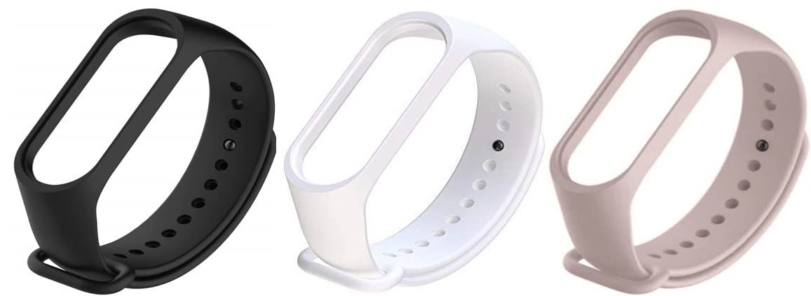 Techmount Soft Silicone Replacement Band Straps Compatible with Xiaomi MI Band 3 & 4 (Xiaomi MI Band 3 & 4, Black/White/Baby Pink) (B0B9YJXK38) Amazon Price History, Amazon Price Tracker