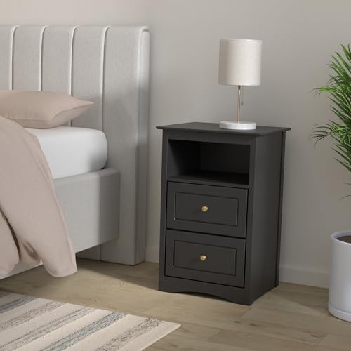 Set of 2 Tall Table with Double Storage Room and Open Shelf, Sofa Table for Living Room Small Space