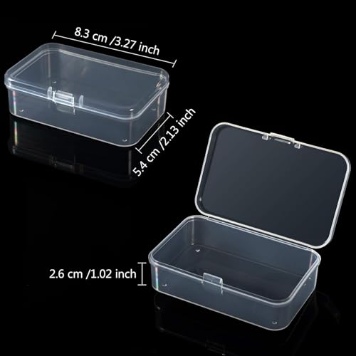 Image of Jetec 30 Pieces Mini Plastic Clear Beads Storage Containers Box for Collecting Small Items, Beads, Jewelry, Business Cards, Game Pieces, Crafts (3.3 x 2.1 x 1 Inch)
