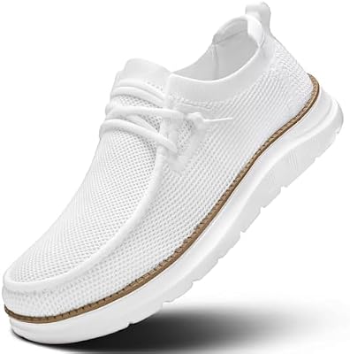 Mens Boat Loafers Slip-on Casual Mesh Walking Shoes Business Oxfords Sneakers Work Lightweight Comfo...