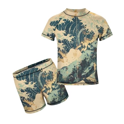 Whale NarwhalChildren's Casual Swimsuit Set - Simple and Versatile9-11Y（140cm）