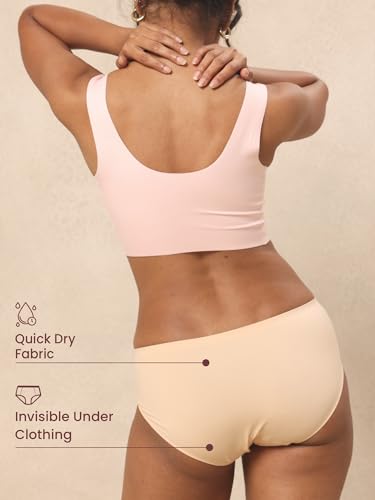 Image of Krvvy Breeze Hipster Underwear for Women | Seamless Mid Waist Panties with Super Stretchable Fabric | Odourless Ventilation | InvisiSoft Edges