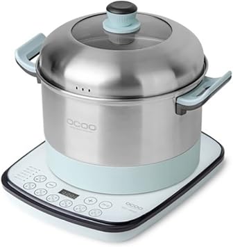 OCOO 5L Smart COOKER Herbal Extractor All-in-one Cardron Boiling Water Fermenter for Steamed Dish,Making Brewed Vinegar,Ginseng decoction Multi Cooking Machine, stainless steel 220V