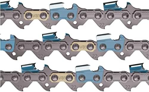 Oregon 3-Pack V81 PowerCut Chainsaw Chain for 20-Inch Bar, 81 Drive Links, .325" Pitch, .063" Gauge (22LPX081G), Gray