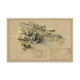 YBJDLO Dominikanische Karte, Vintage, geprägte Karte, Poster, Zimmer, Wohnzimmer, Dekor, moderne ästhetische Wandkunst, Geschenk für Freunde, Bett, ungerahmt, 40 x 60 cm