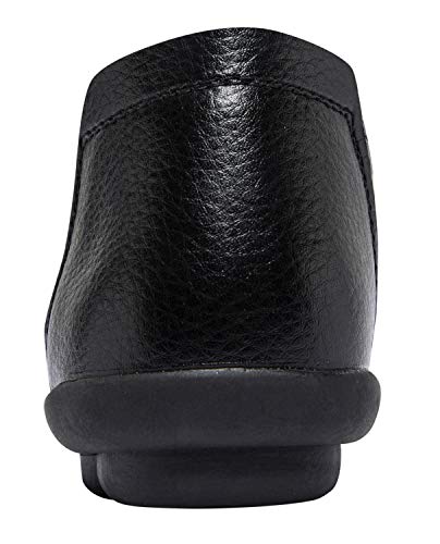 Image of Women's Slip-On Loafers, Comfortable Leather Walking Flats with Memory Foam Insole, Anti-Slip Casual Shoes for Work Office Driving