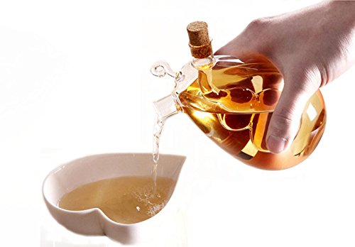 ELETON Kitchen Supplies Cruets Oil Vinegar 2 in 1,Glass Jar, Oil and Vinegar Dispenser - Thumbnail 4