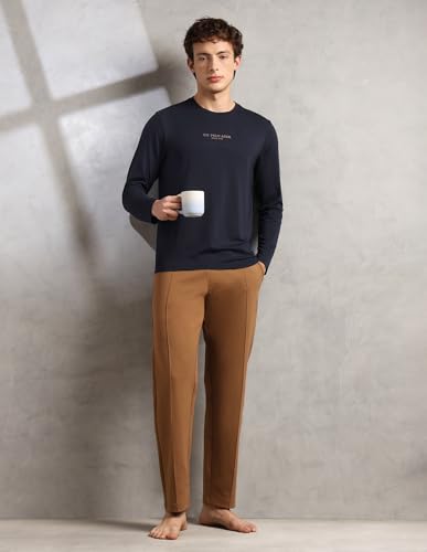 Image of U.S. Polo ASSN. Mens PE006 Supima Cotton Brethable Full Sleeve Lounge T-Shirt
