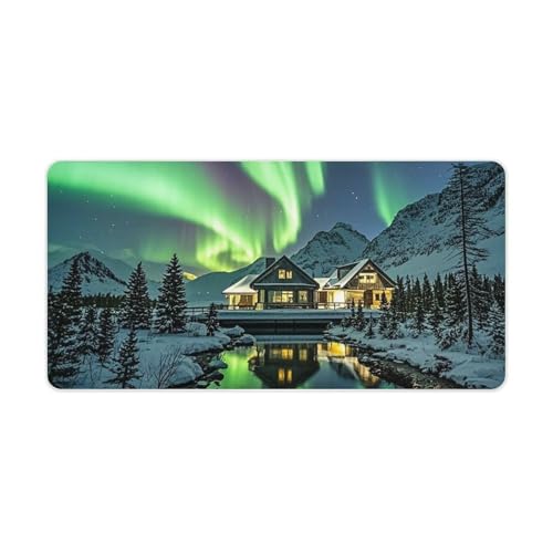 Tapis de souris aurores boréales antidérapant grand tapis bureau