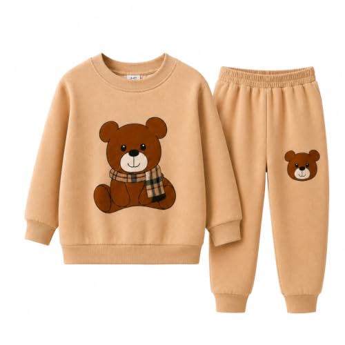 Image of Kids Winter Teddy Fleece Sweatshirt & Jogger Set for Kids Boys Girls