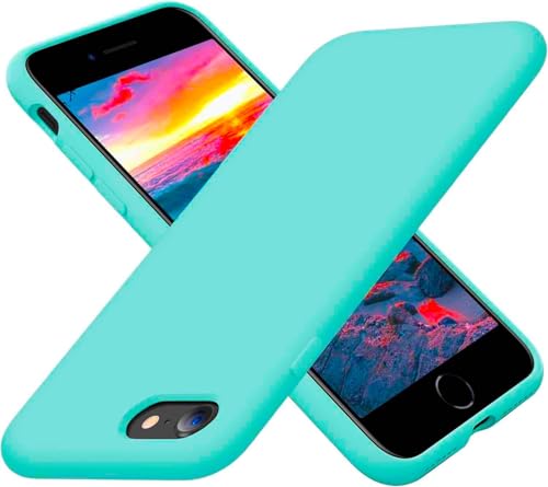 Funda Carcasa de Silicona Líquida para Apple iPhone 7 / iPhone 8 / SE 2 / SE 3, Interior de Microfibra Antigolpes Protección Gel Ultra Suave de Goma a Prueba de Choques y Arañazos FSUA (Verde)