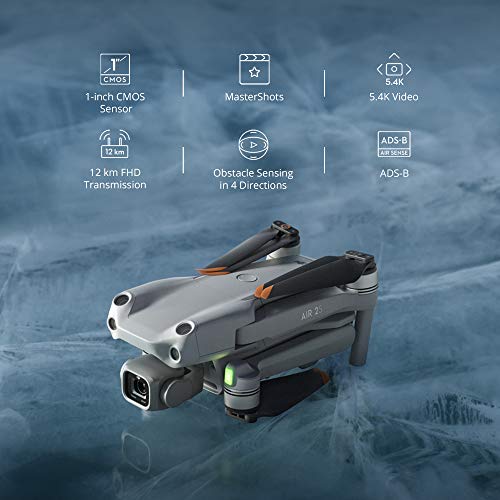 Dji Air 2S Fly More Combo With Smart Controller - Drone With 4K Camera, 5.4K Video, 1-Inch Cmos Sensor, 4 Directions Of Obstacle Sensing, 31-Min Flight Time, Max 7.5-Mile Video Transmission, Gray #TOP3