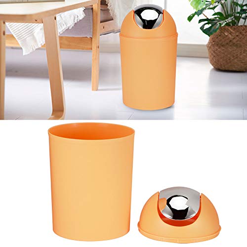Pequeño cesto de basura con tapa plástico para baño miniatura 4