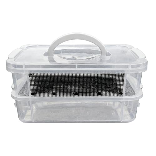 Contenedor de granja, hábitat de cría ligero, función de ventilación de malla eficiente, de de comida fácil de limpiar, configuración de alimentación de estilo moderno, ideal para