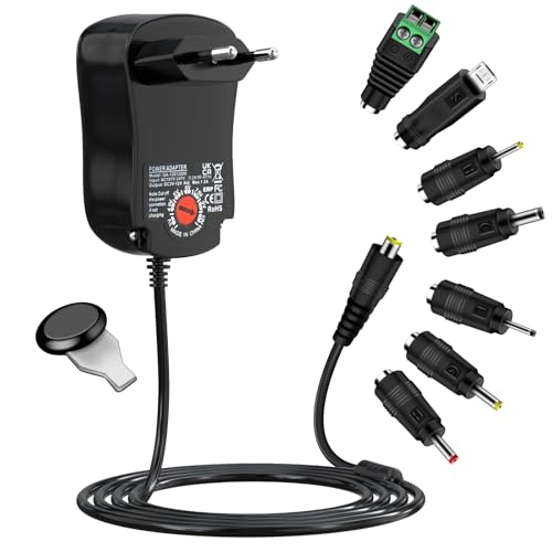 Universal Netzteil 3-12V, Cshare 12W AC zu DC 3V 4.5V 5V 6V 7.5V 9V 12V 1A 1,2A Schaltnetzteil, Adapter Schaltnetzteil mit 7 Tipps für 3V bis 12V Haushaltselektronik LED Streifen Router