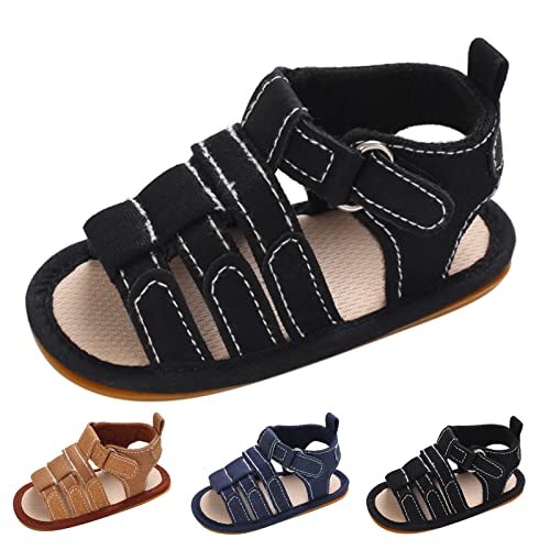 Girls Kids Gl𝐚diator Sandals Summer Open Toe Rubber Sole Shoes Baby Toddler Cotton Soft Light Flat Shoes Casual Bottom4