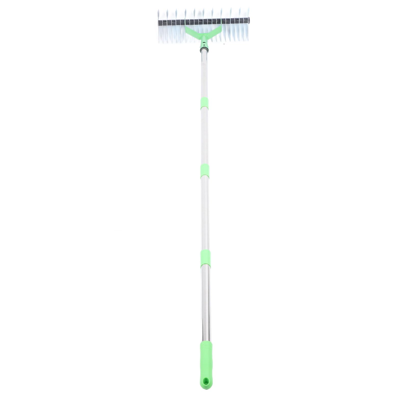 Hyuduo Rastrillo de Paja, Acero de Aleación, Ergonómico, Extractor de Césped de 15 Pulgadas, Ideal para el Cuidado del Césped y el Mantenimiento del Jardín