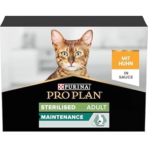 PRO PLAN Sterilised Chicken in Gravy Wet Cat Food 10x85g (Pack of 4)