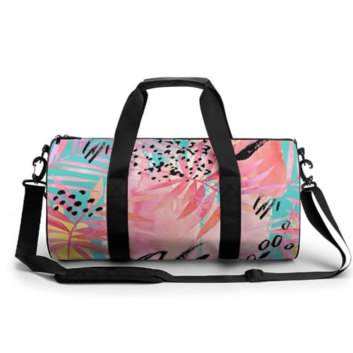 Sac de sport gym palmier rose grand sac de voyage et camping duffel bag