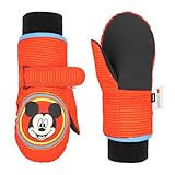 Disney Mickey Mouse Toddler Mittens Ages 2-4, Waterproof Toddler Gloves, Mickey Kids Snow Mittens, 3M Thinsulate Gloves