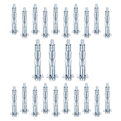 HLWGFJDY 25pcs M4×38 Heavy Duty Plasterboard Fixings Hollow Wall Anchors Metal Wall Plugs Dry Wall Anchor Screws Bolts Expansion Screws Bolts for Drywall Sheetrock Plaster Board Wall Fixings
