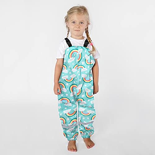 Toddler Kids Waterproof Rain Pants Dirty Proof Suspender Trousers Boy Girl Mud Jumpsuit Waterproof Rain Gear Kids2
