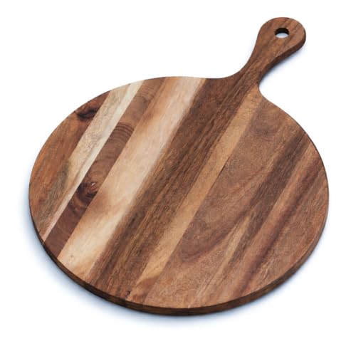 Pizza Board - Acacia Wood Pizza Board with Handle - Large Wooden Pizza Boards for Serving - Yookiki England