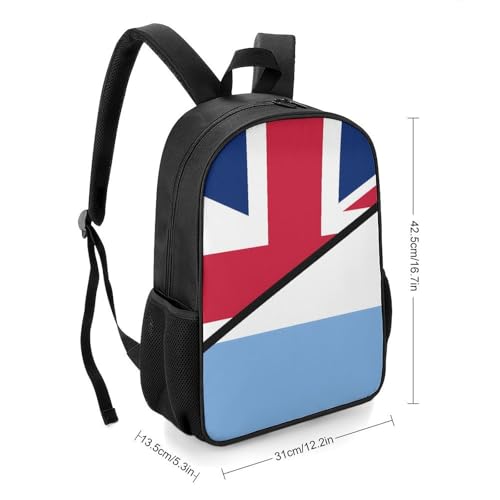 Argentina And United Kingdom Flag Travel Backpack Casual Daypack Shoulder Bag with Adjustable Shoulder Straps for Hiking2