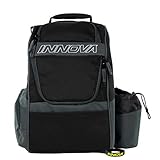 Innova Adventure Pack Backpack Disc Golf Bag – Holds 25 Discs – Lightweight – Includes Innova Limited Edition Stars Mini Marker (Black/Grey)