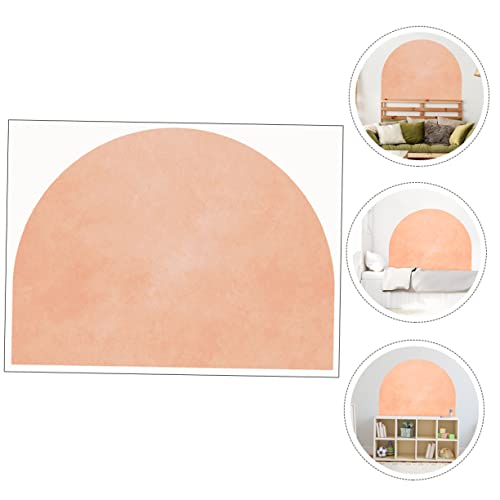 Sticker mural arche géométrique PVC rose pour décoration de salon