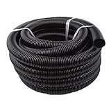 loyfreeyo 蛇腹ホース フレキシブルホース 掃除機 集塵 帯電防止 汎用性の高い 延長パイプツール 家庭用 自作 集じん機 パーツ (ブラック 10M,内径50外径58mm)
