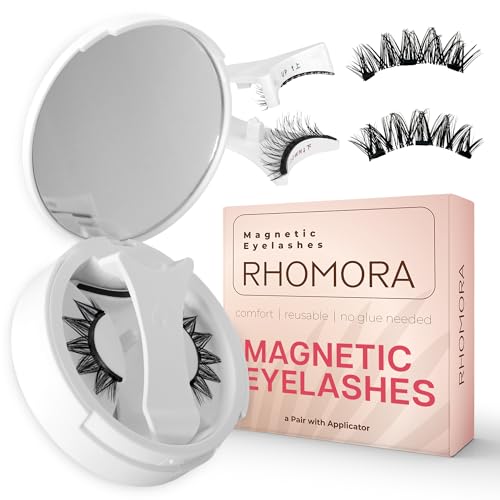 Magnetic Eyelashes with Applicator, Reusable Magnetic Eyelashes Natural Look, No Glue Needed False Soft Thick Lashes Kit Without Eyeliner, Portable Lashes for Eye Makeup (Mega)