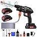 Keleef Cordless Pressure Washer 21V, 1500W Portable Power Washer with 2 Battery, 6 in 1 Nozzle, 5M Hose, Bucket, 60Bar/870 PSI Battery Jet Wash for Car Floor Garden Cleaning & Watering