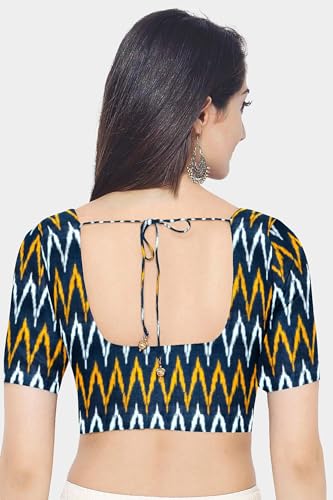 Image of Cotton Pochampally ikat unstitched blouse, Kurthi, long frock fabric material for women (1 meter, 2 meters & 3 meters)