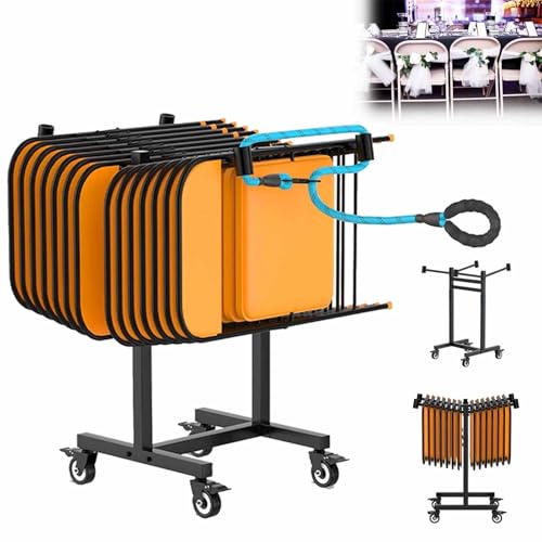 Chariot pour 12 chaises pliables : fini le transport lourd grâce aux roulettes 360°