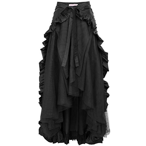 GK Vintage Dress Steampunk Victorian Gothic Womens Costume Black Renaissance Skirt Prom Party S
