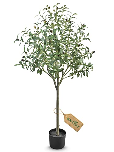 Astidy Artificial Olive Tree - 4Ft Tall Fake Olive Plant In Pot - Faux Olive Tree Topiary Silk Trees - Artificial Tree For Home Office Living Room Floor Decor Indoor #TOP18