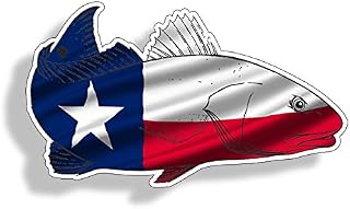 Texas TX Red Fish Sticker Car Truck Laptop Custom Printed Fishing Decal Graphic
