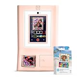 HP Sprocket Photo Booth + 110 3x4 Zink Paper Sheets, Digital Instant Color Photo Printer, 10.1' Touchscreen...