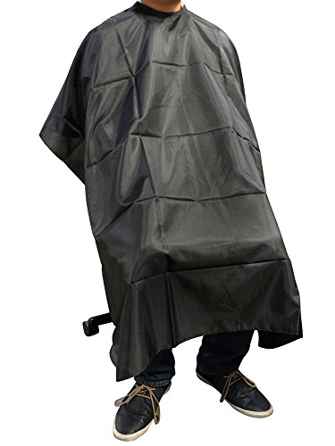 Etino Black Pro Salon Barber Hairdressing Gown Dye Styling Cutting Shampoo Hair Cape Cloth (Black)