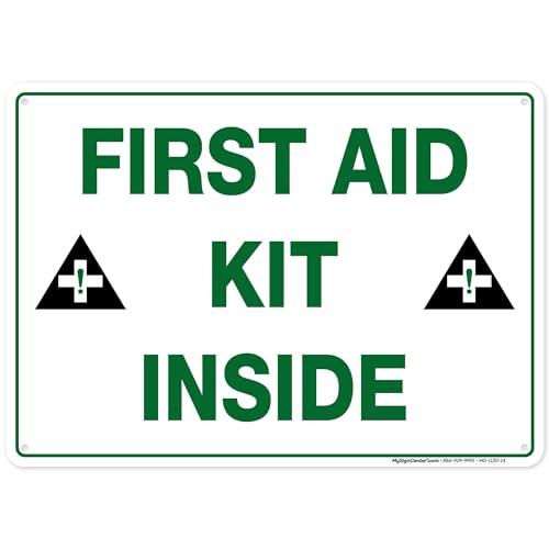 First Aid Kit Inside Sign, 10x14 Inches, Rust Free .040 Aluminum, Fade
