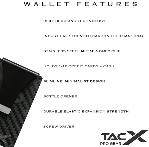 Carbon Fiber RFID Blocking Slim Front Pocket Wallet for Men – Minimalist Credit Card Holder with Money Clip, Key Organizer Set, Bonus Multi-Tool, Compact Design with Keychain (Carbon Fiber)4