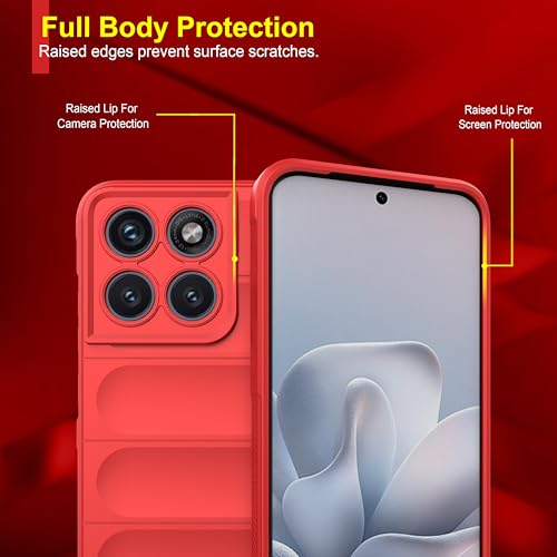 Image of Zapcase Back Case Cover for Motorola Edge 70 Fusion | Compatible for Motorola Edge 70 Fusion Back Cover | Liquid Silicon Magic Case with Camera Protection | Red