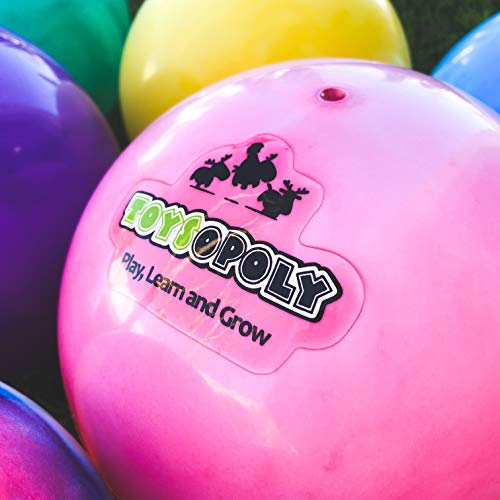 Premium Marbleized Bouncy Balls Plus Pump, 9 Inch Inflatable Sensory Balls, Best Entertainment For Kids, Pets And Adults - Fun Handballs, Kickball, Beach, Pinic, School, Church #TOP5
